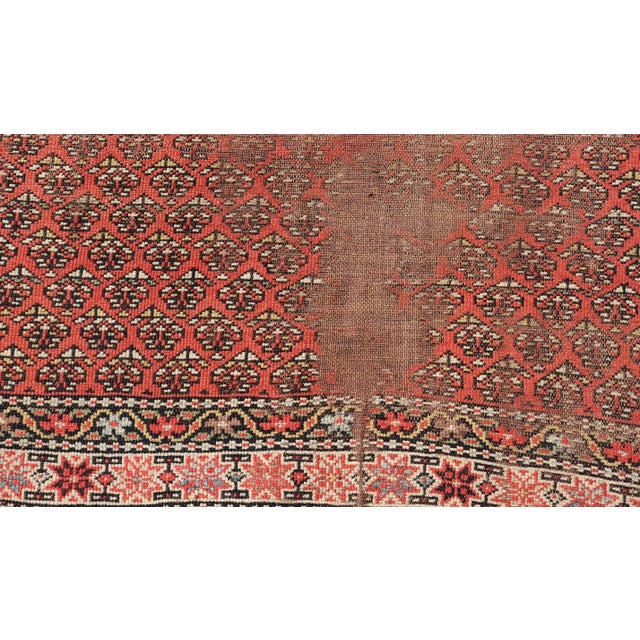 Northwest Persian Rug With Repeating Lattice Pattern in Coral and Navy 4'9 X 9'0 For Sale - Image 11 of 13