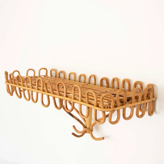 1960s 1960's Italian Rattan Wall Console For Sale - Image 5 of 9