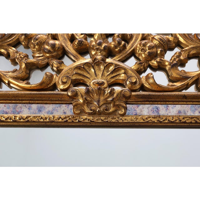 Gold Rococo Style Giltwood Mirror by Deknudt, Belgium, 1950s For Sale - Image 8 of 12