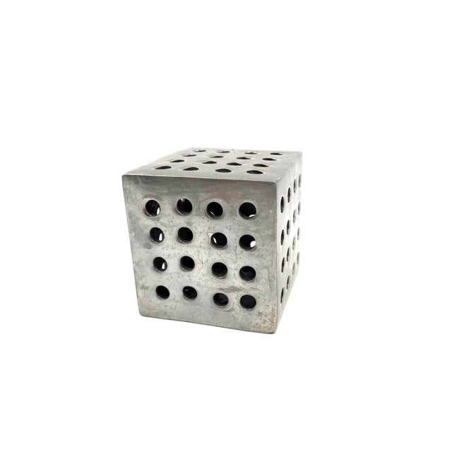 Mid-Century Modern Space Age Metal Dice, Attrib. To Danese Italy 1960s For Sale - Image 3 of 3