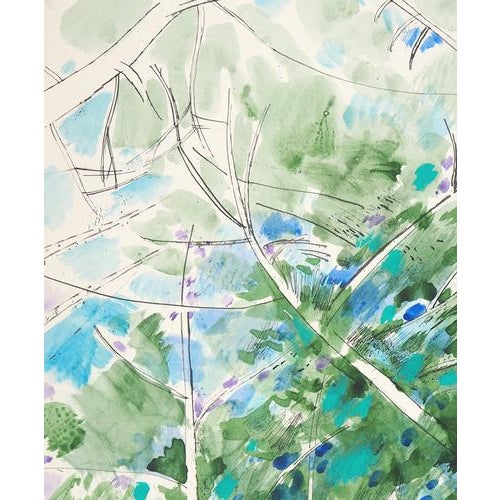 Maurice Genis, Under the Shadow of the Tree, Original Watercolor, Gouache and Ink For Sale - Image 5 of 6