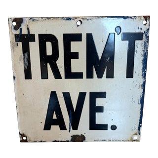 1930s Vintage Tremont Ave (Bronx Nyc) Subway Sign For Sale