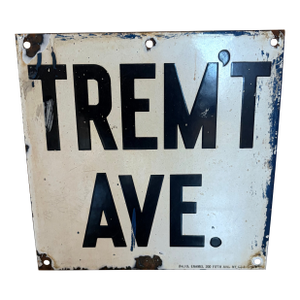 1930s Vintage Tremont Ave (Bronx Nyc) Subway Sign