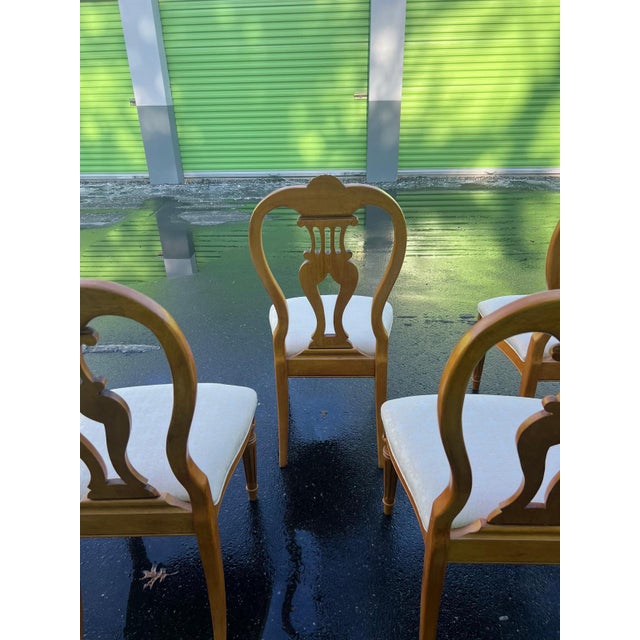 Vintage Wood Dining Table and Six Dining Chairs For Sale - Image 10 of 16