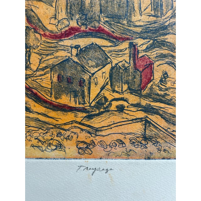 Vintage Original Colored Etching of Two Men on Trapeze For Sale In Philadelphia - Image 6 of 8