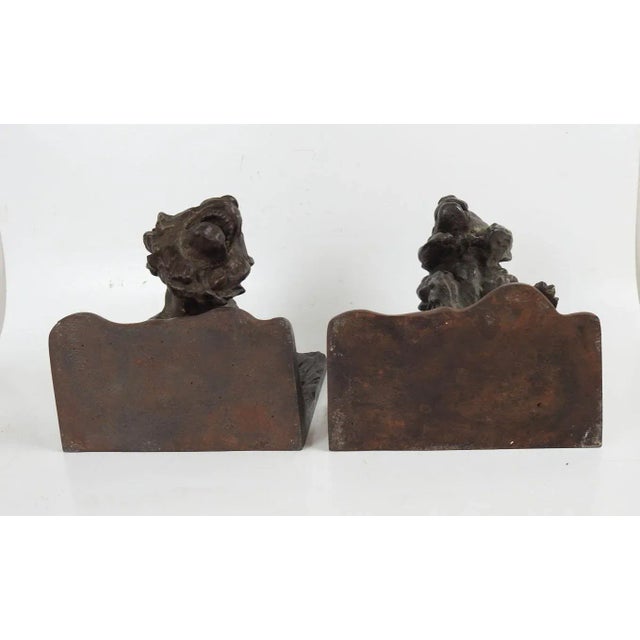 Early 20th Century Bradley Hubbard Lion Tiger Cast Iron Bookends For Sale - Image 11 of 12
