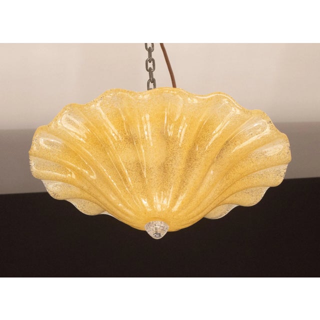 Elegant ceiling lamp in gold murano glass Accommodates tree E14 screw-in bulbs, European standards. Measurements: 45 cm...