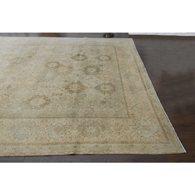 1960s Persian Handmade Wool Cotton Orange Oversized Area Rug For Sale In San Francisco - Image 6 of 11