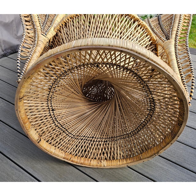Ebony 1960s Boho Peacock Chair For Sale - Image 8 of 13