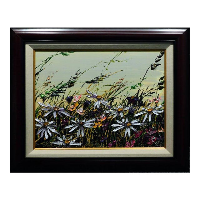 Maya Eventov "Untitled" Flowers Original Acrylic Adl013012-05 Hand Signed For Sale