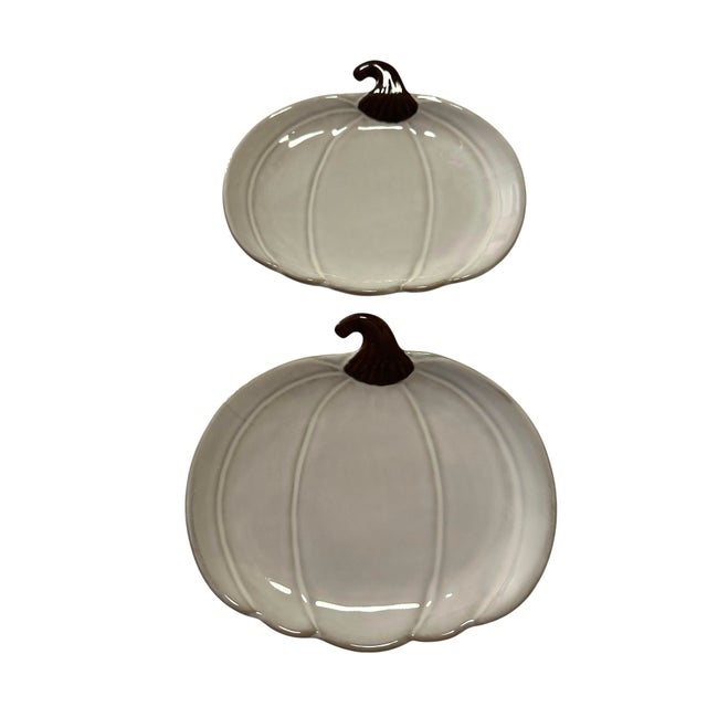 Mid-Century Modern Vintage Crofton White Harvest Pumpkin Plates - A Set 4 For Sale - Image 3 of 12