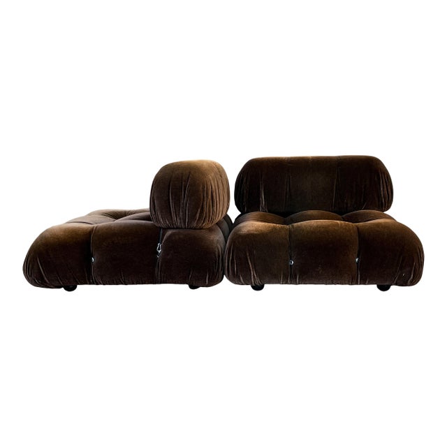 Textile Brown Alpaca Velvet Camaleonda Modular Sofa by Mario Bellini for C&B Italia, 1972, Set of 5 For Sale - Image 7 of 12