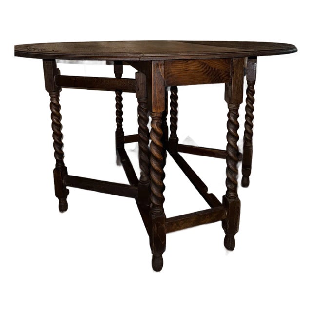 Early 20th Century English Oak Drop-Leaf Gateleg Table For Sale