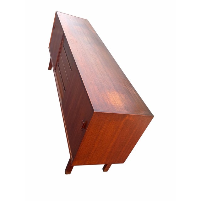 Wood 1970s Nils Jonsson Original MCM Danish Modern Teak Credenza For Sale - Image 7 of 11