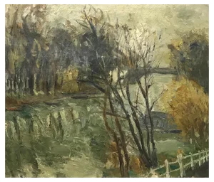 Louis François Cabanes, Autumnal Landscape, Oil on Canvas