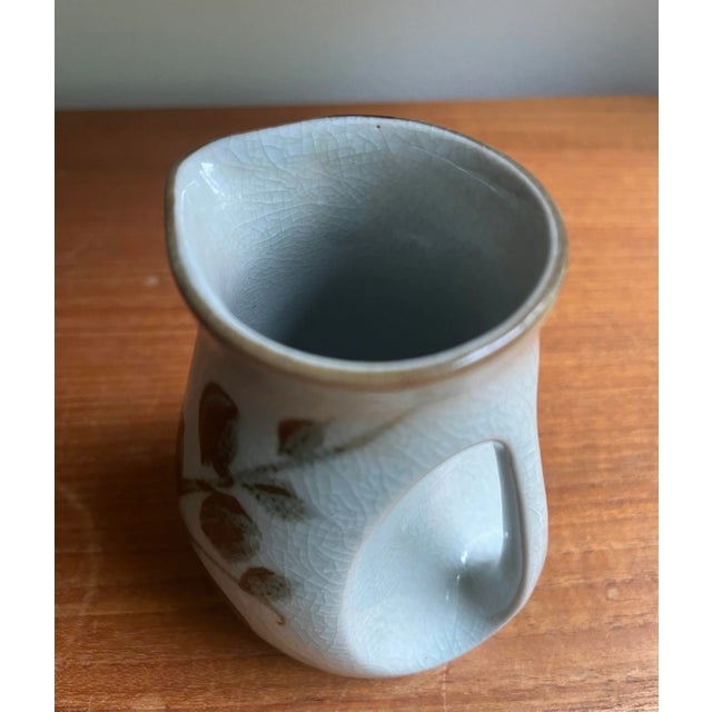 Orange Mid Century Ceramic Decorative Vase / Catch All Vessel For Sale - Image 8 of 10