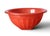 Vintage Mid Century Modern Tangerine Orange Glass Paneled Mixing Bowl, 1950s. Maker unknown as it is unmarked. Measures...