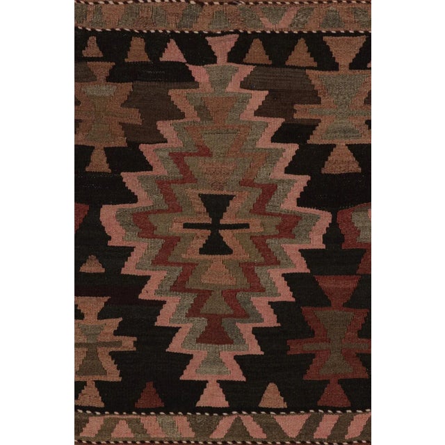 1950s 1950s Vintage Afghan Kilim Runner Rug With Geometric Patterns For Sale - Image 5 of 7