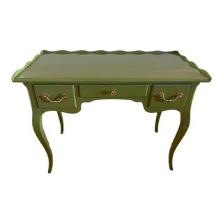 Mid 20th Century Gloss Green Bodart French Provincial Desk For Sale