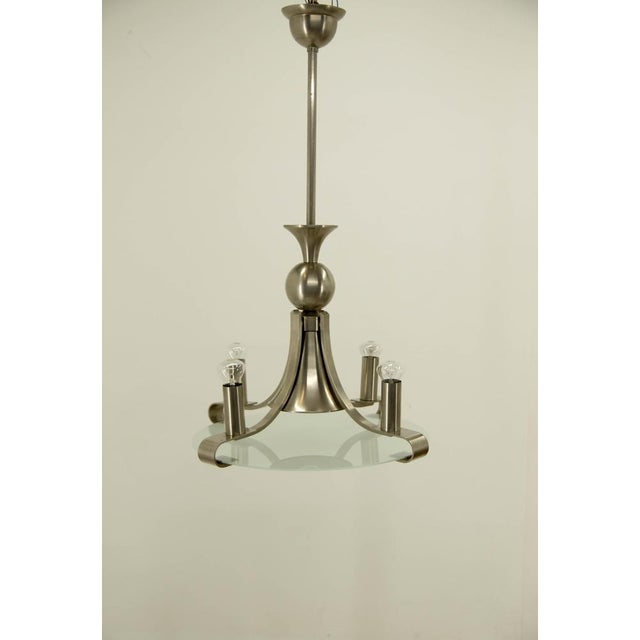 Art Deco Metal Chandelier, Europe, 1930s For Sale - Image 11 of 12
