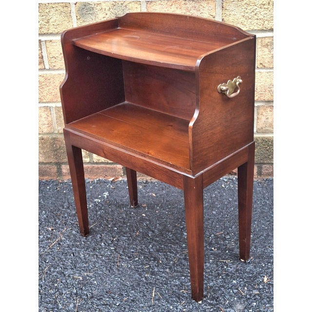 Mid 20th Century Tiered Mahogany Bedside Table Nightstand For Sale - Image 4 of 8