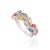 Nature Inspired Multi-Sapphire Leaf & Diamond Cluster Ring in Sterling Silver, Us Size 7.5 For Sale - Image 12 of 16