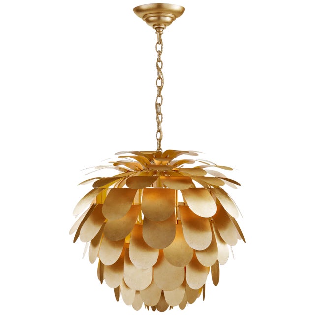 Chapman & Myers for Visual Comfort Signature Cynara Large Chandelier in Gild For Sale
