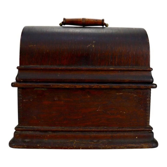 Antique Edison Oak Standard Cylinder Phonograph Model D C1920 For Sale - Image 13 of 14