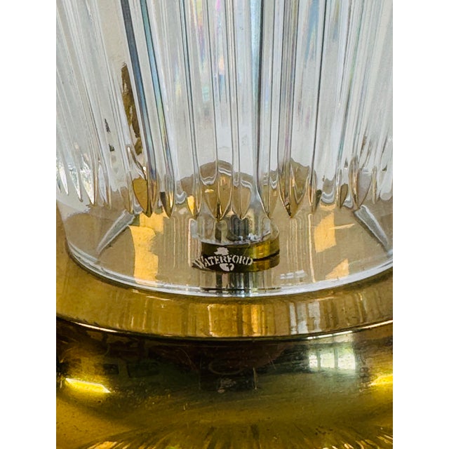 Vintage 1990s Waterford Crystal Belline Table Lamp W/ Brass Accents For Sale In Boston - Image 6 of 10