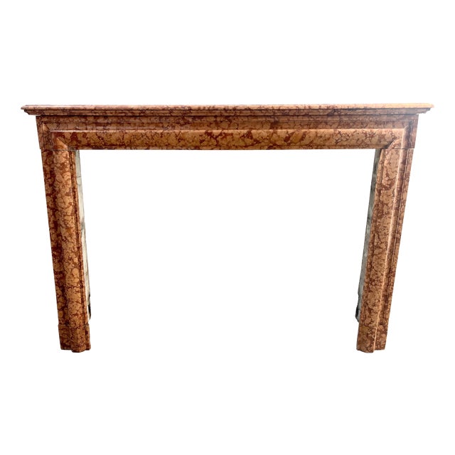 Louis XIV Style Fireplace in Speckled Breccia Marble, 1800s For Sale