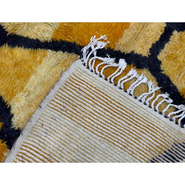 Yellow Vintage Yellow & Orange Moroccan Rug 6’9" X 9’7" For Sale - Image 8 of 9
