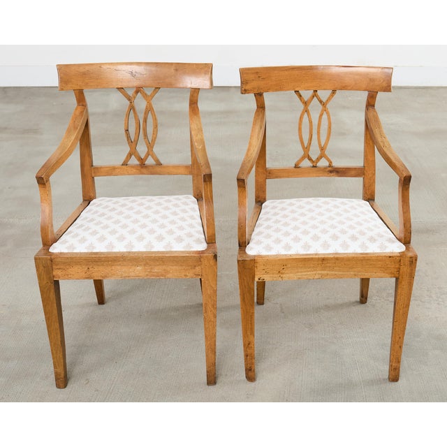 Pair of 19th Century Country French Provincial Fruitwood Armchairs For Sale - Image 4 of 18