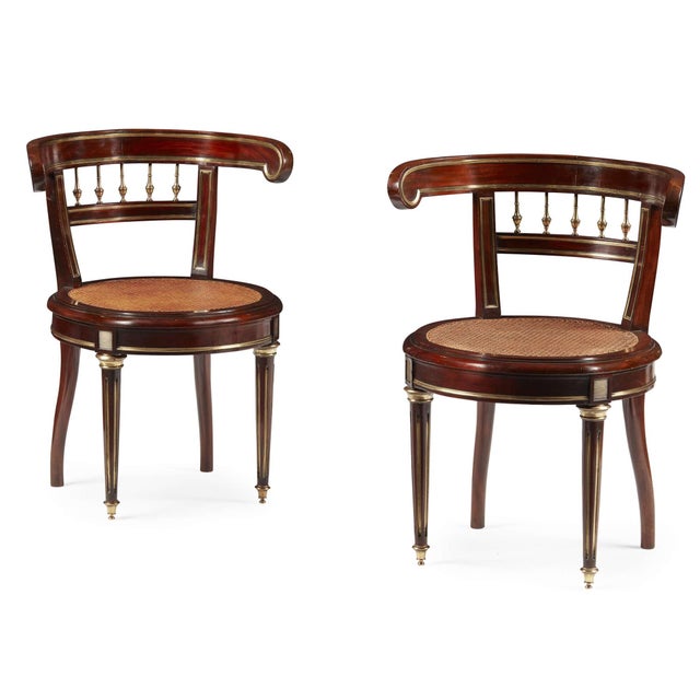 19th Century French Mahogany Salon Chairs, Set of 2 For Sale - Image 12 of 16