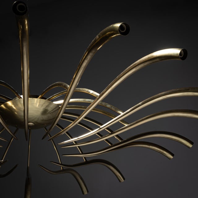 1950s Mid-20th Century Ceiling Chandelier by Oscar Torlasco for Lumi For Sale - Image 5 of 13