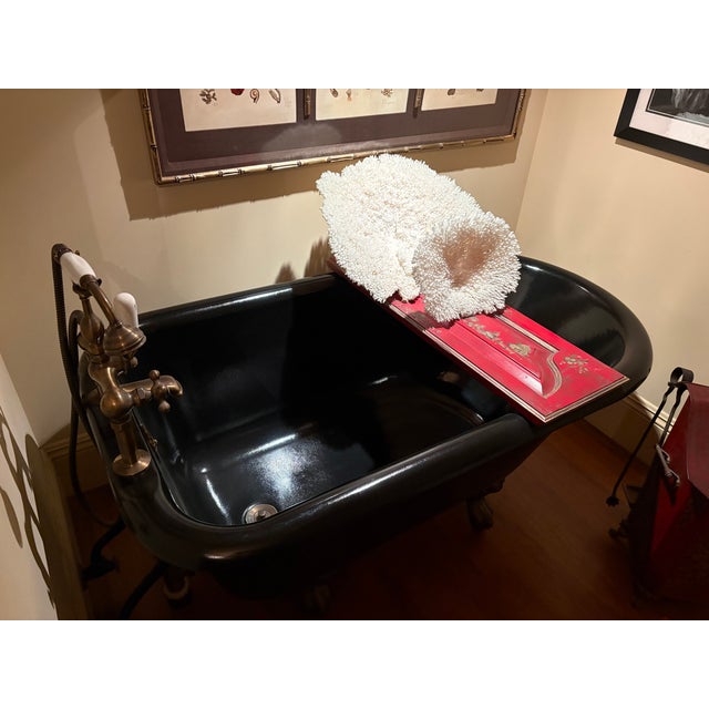 Bathtub - Custom Black "Sunrise Specialty" Cast Iron Bathtub. Excellent Condition, in Working Order. For Sale - Image 4 of 8
