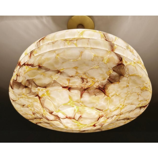 Art Deco Pendant Light in Amber Marble Glass, 1930s For Sale - Image 13 of 18