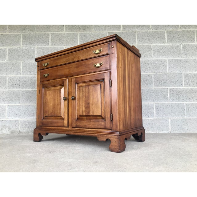 Statton Furniture Statton Old Towne Finish Cherry Chippendale Style 2 Drawer Flip Top Server For Sale - Image 4 of 11