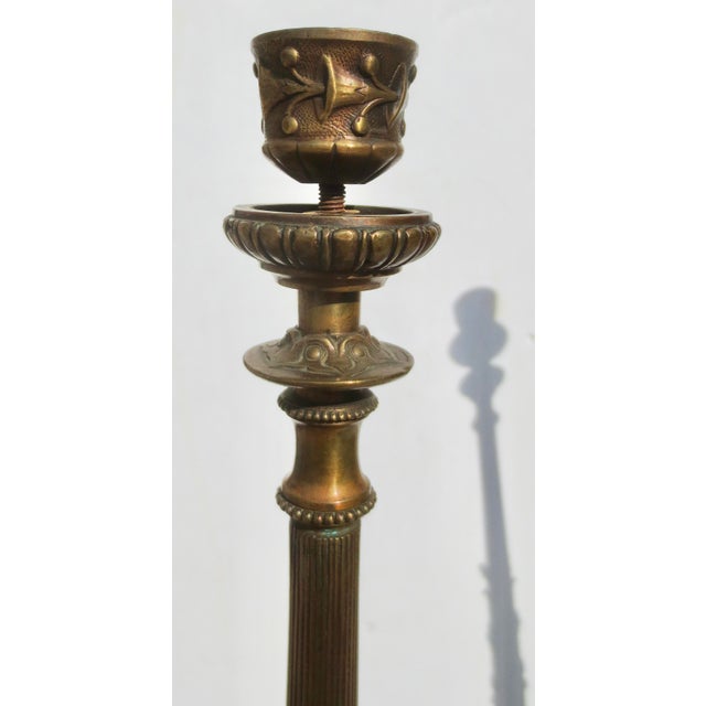 Brass French Empire Neo-Classical Candlesticks - A Pair of 2 For Sale - Image 8 of 16
