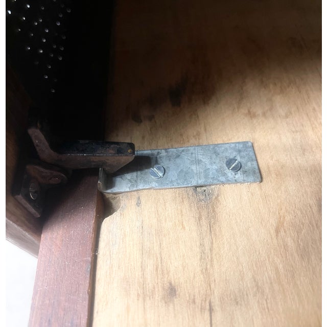 1970s Wood and Metal Pie Cabinet With Fixed Interior Shelves For Sale - Image 10 of 13