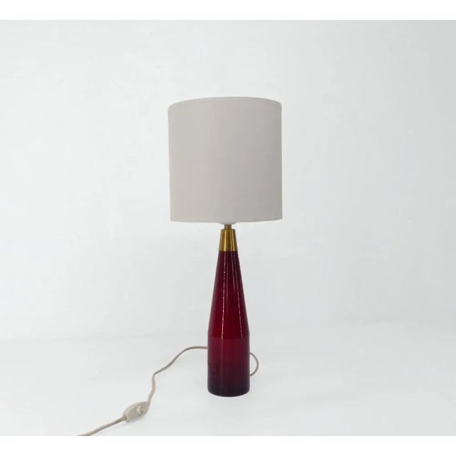 1960s Lamp Scandinavian Red Glass Lamp from Kastrup, Denmark, 1959 For Sale - Image 5 of 5