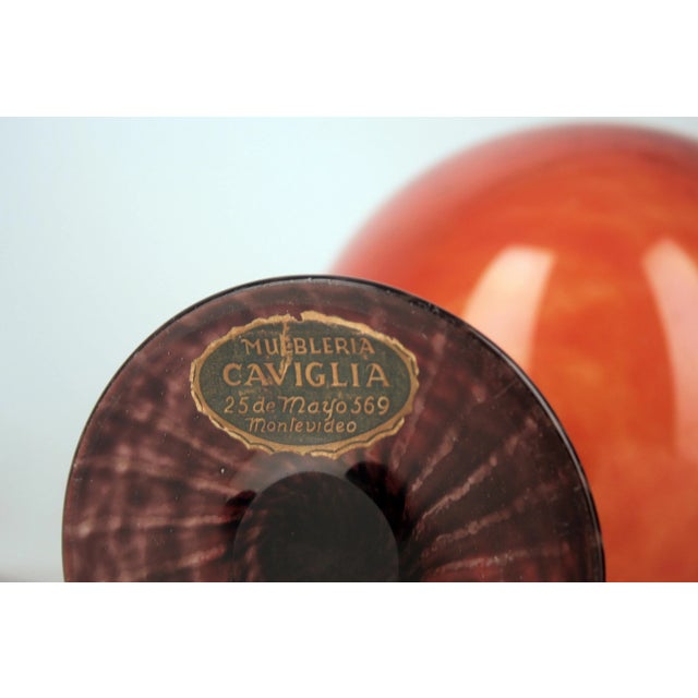 Early 20th Century Art Déco French Art Glass Footed Vase by German Artist Charles Schneider For Sale - Image 10 of 11