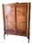 Art Deco Figured Walnut Display Cabinet with Cabriole Legs, 1930s For Sale