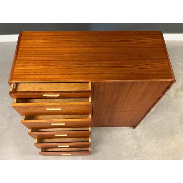 Late 20th Century Danish Modern Teak Armoire Dresser For Sale - Image 5 of 11