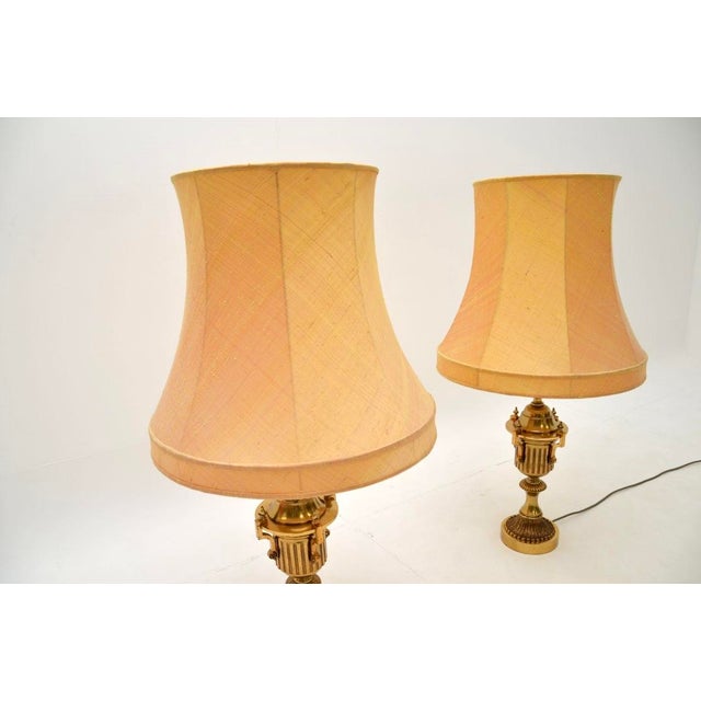 Neo-Classical Brass Table Lamps, 1930s, Set of 2 For Sale - Image 4 of 11