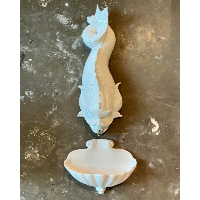 Vintage Italian Glazed Ceramic Koi Lavabo For Sale - Image 4 of 6