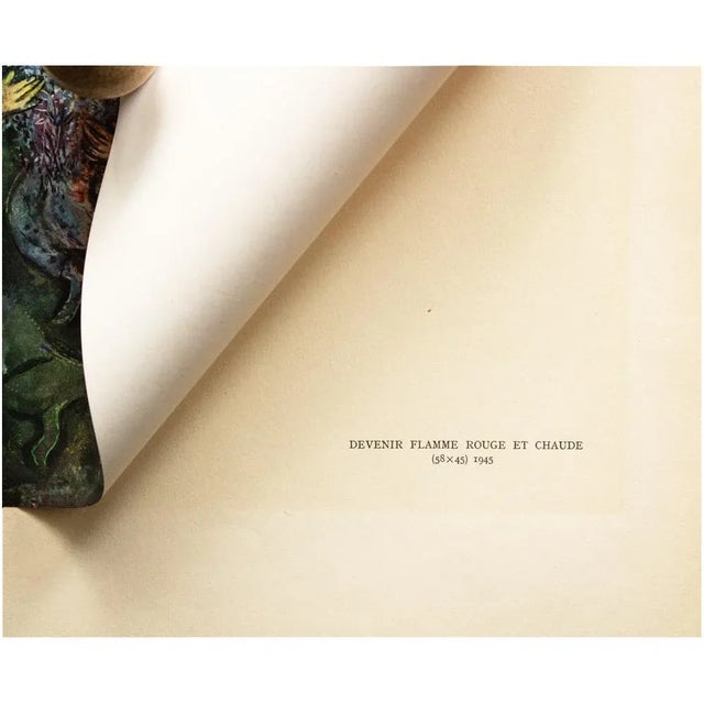 Marc Chagall 1947 After Marc Chagall, "Devenir Flamme Rouge Et Chaude", First Edition Offset Lithograph For Sale - Image 4 of 7