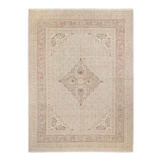 Mogul Collection Hand-Knotted Area Rug - Ivory 9' 2" x 12' 3" For Sale
