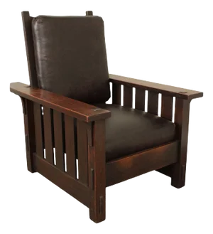 Gustav Stickley Antique Mission Oak and Leather Morris Chair