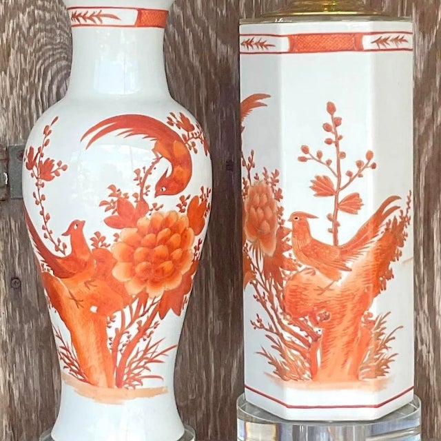 Vintage Regency Chinoiserie Lamps - Set of Two For Sale - Image 9 of 12