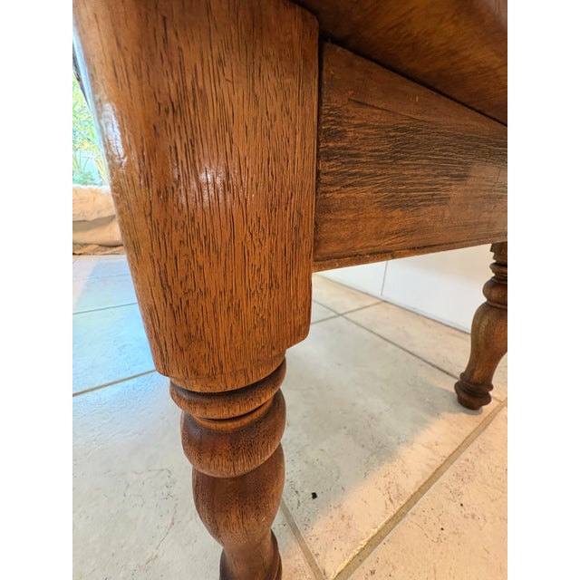 Vintage Solid Wood Xtra Long Coffee Table / Low Bench With Turned Legs in the Manner of Ralph Lauren For Sale - Image 14 of 18